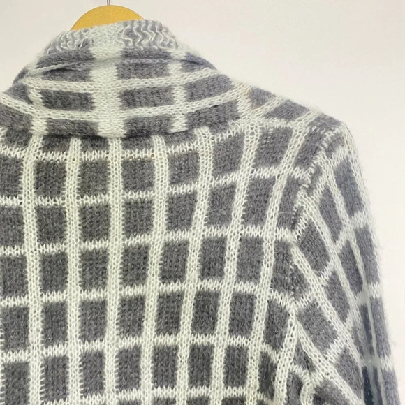 Wooden Ships Gray Mohair Wool Blend Open Front Cardigan Sweater - Picture 8 of 9